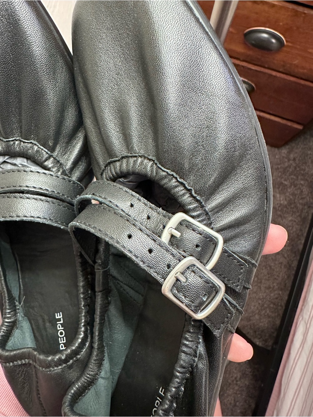 Black Double-Strap Mary Jane Flats - Picture 5 of 10